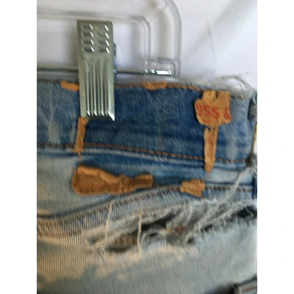 Levis Slim Fit Distressed Light Wash Denim Jeans Mens